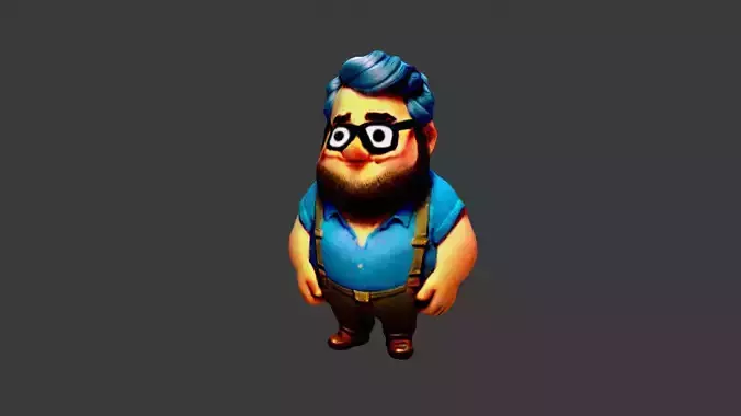 Man Fat Character Cartoon