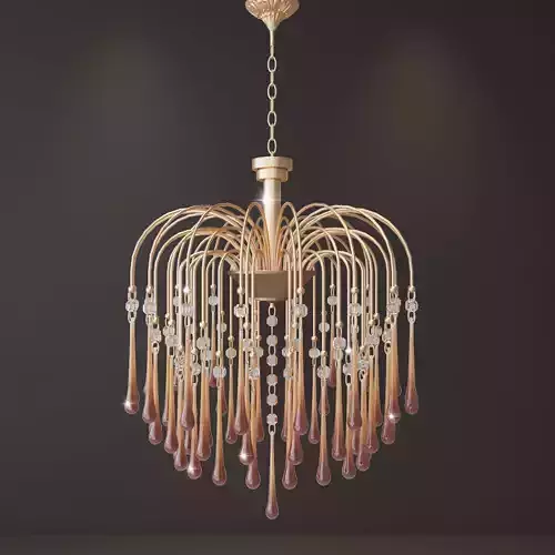 Teardrops waterfall chandelier 3D model