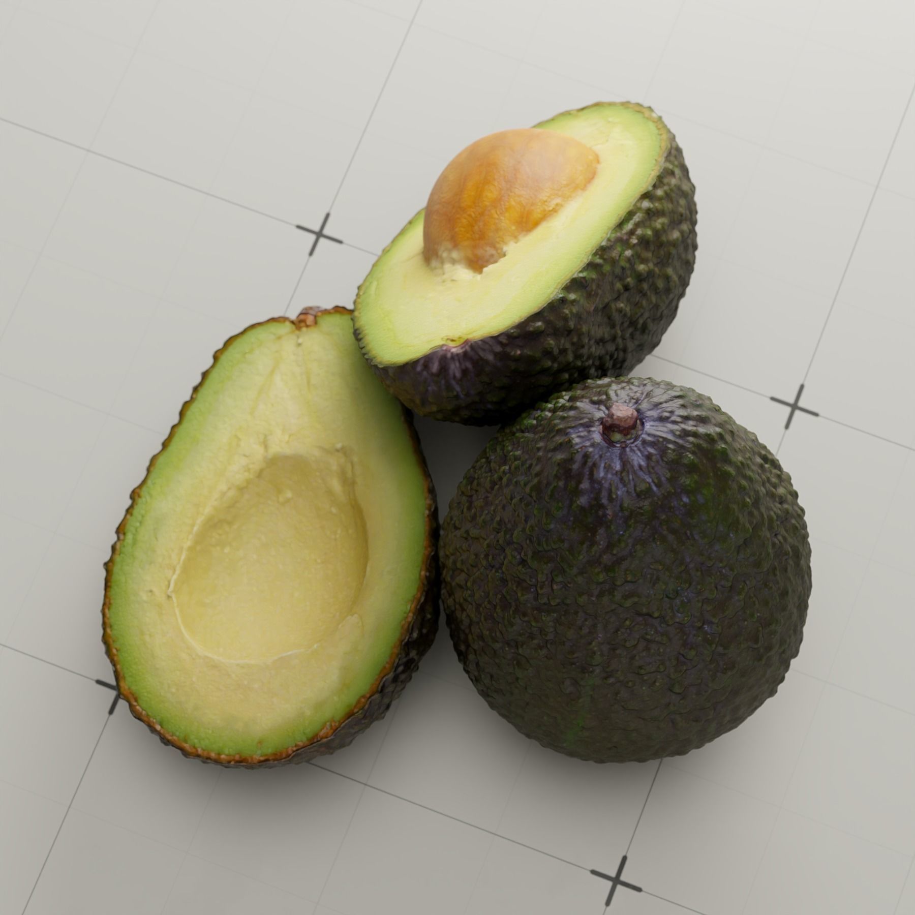 Detailed Avocado 3D Model 3D model_3
