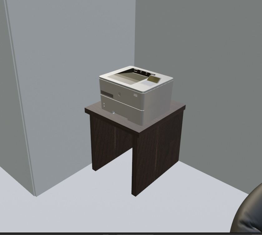 Basic Room for gaming and productivity   II NO SHADER II Low-poly 3D model_5