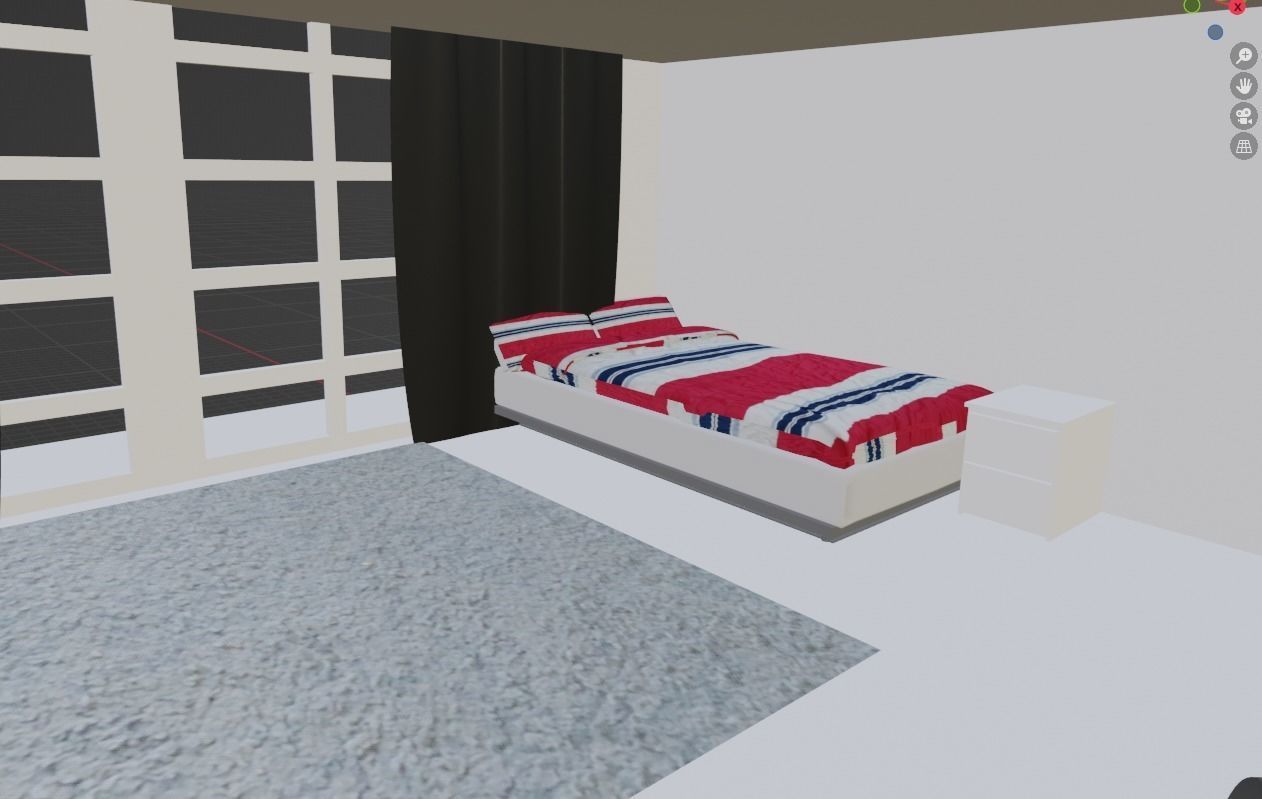 Basic Room for gaming and productivity   II NO SHADER II Low-poly 3D model_6