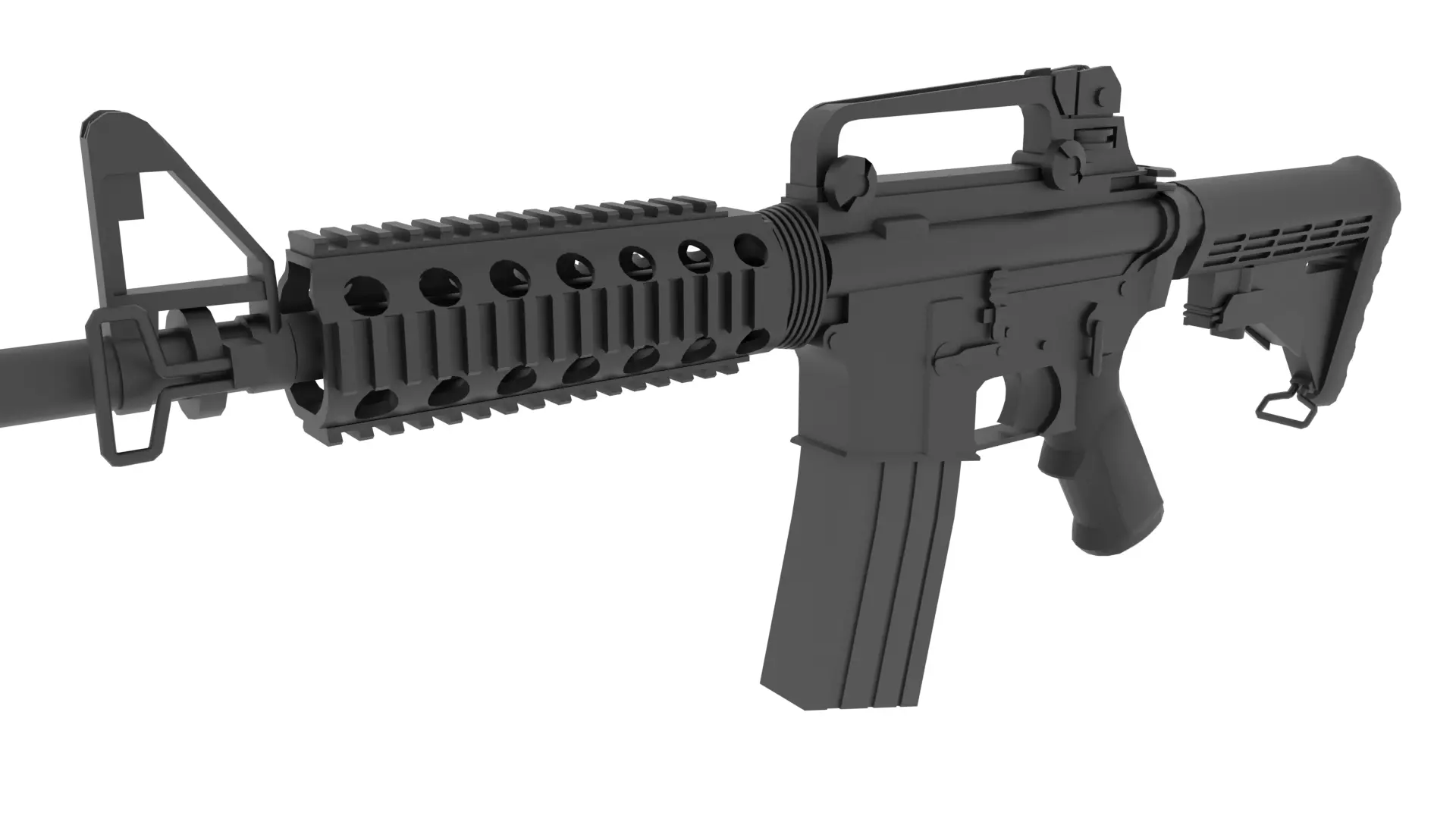 M4A1 Carbine Low-poly 3D model_0