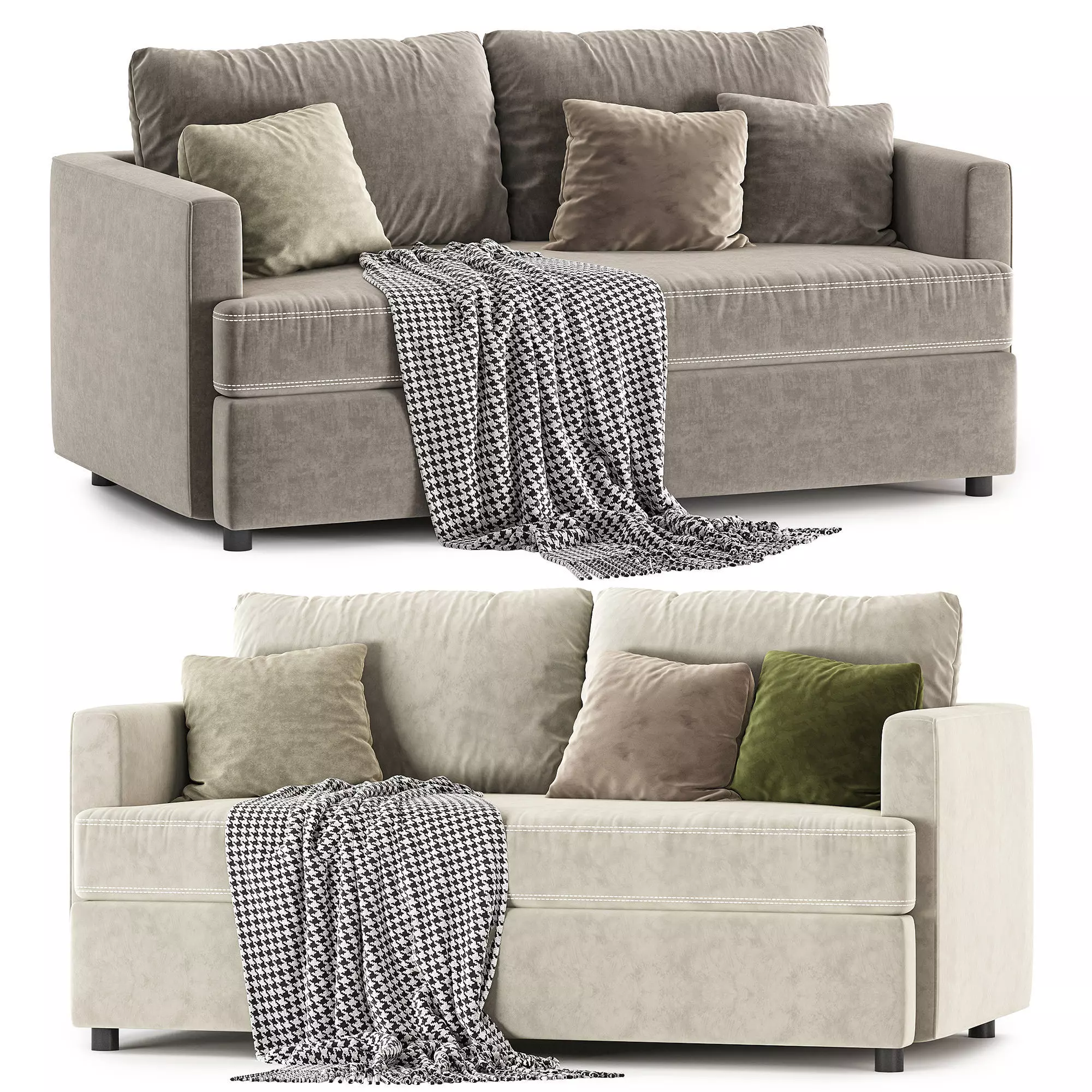 Lounge Apartment Bench Sofa set 1 3D model_0