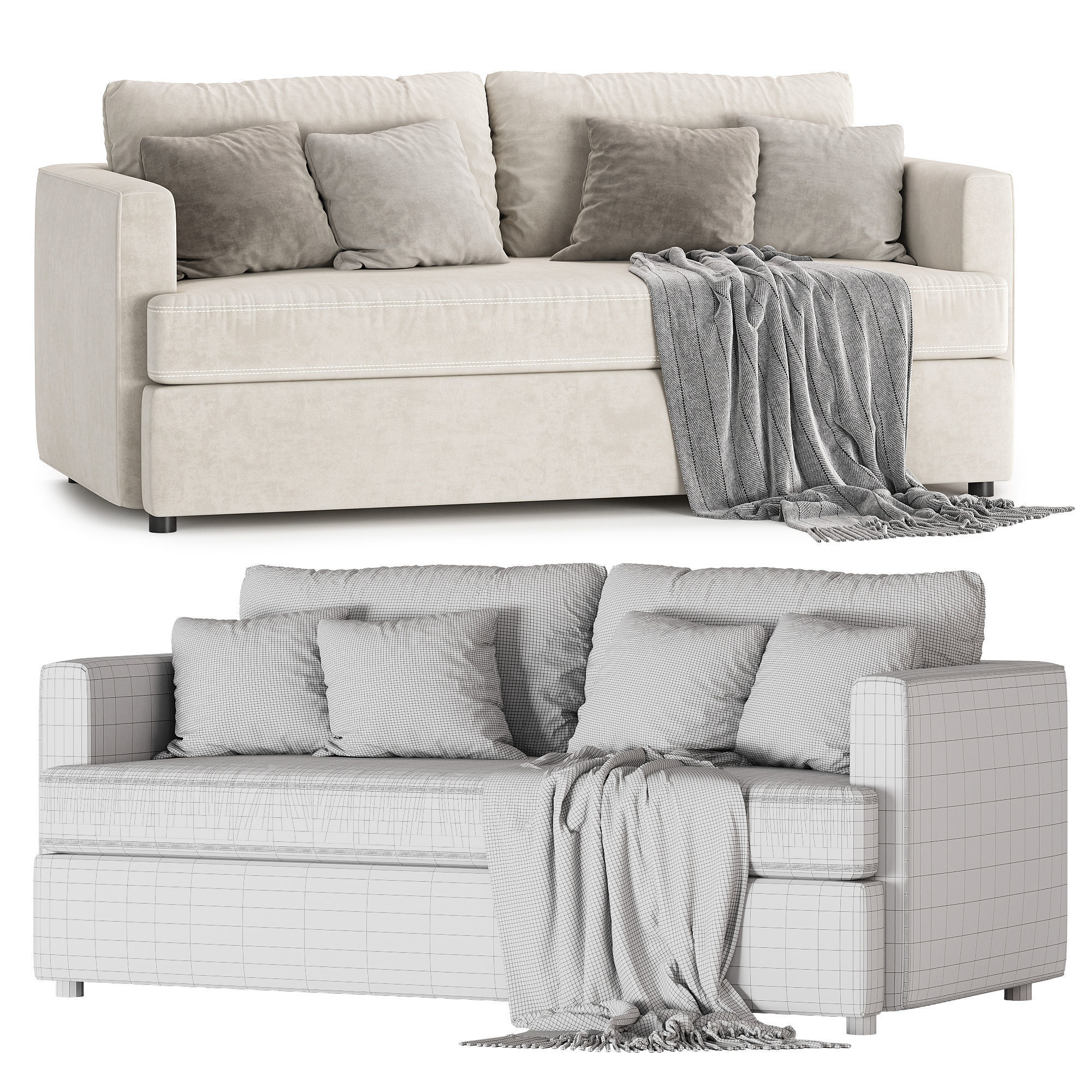 Lounge Bench Sofa set 2 3D model_4