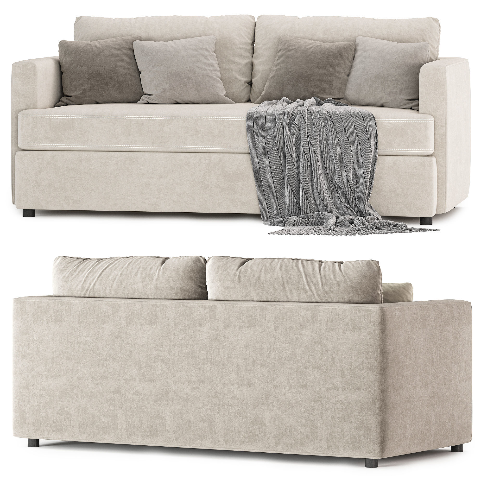 Lounge Bench Sofa set 2 3D model_7