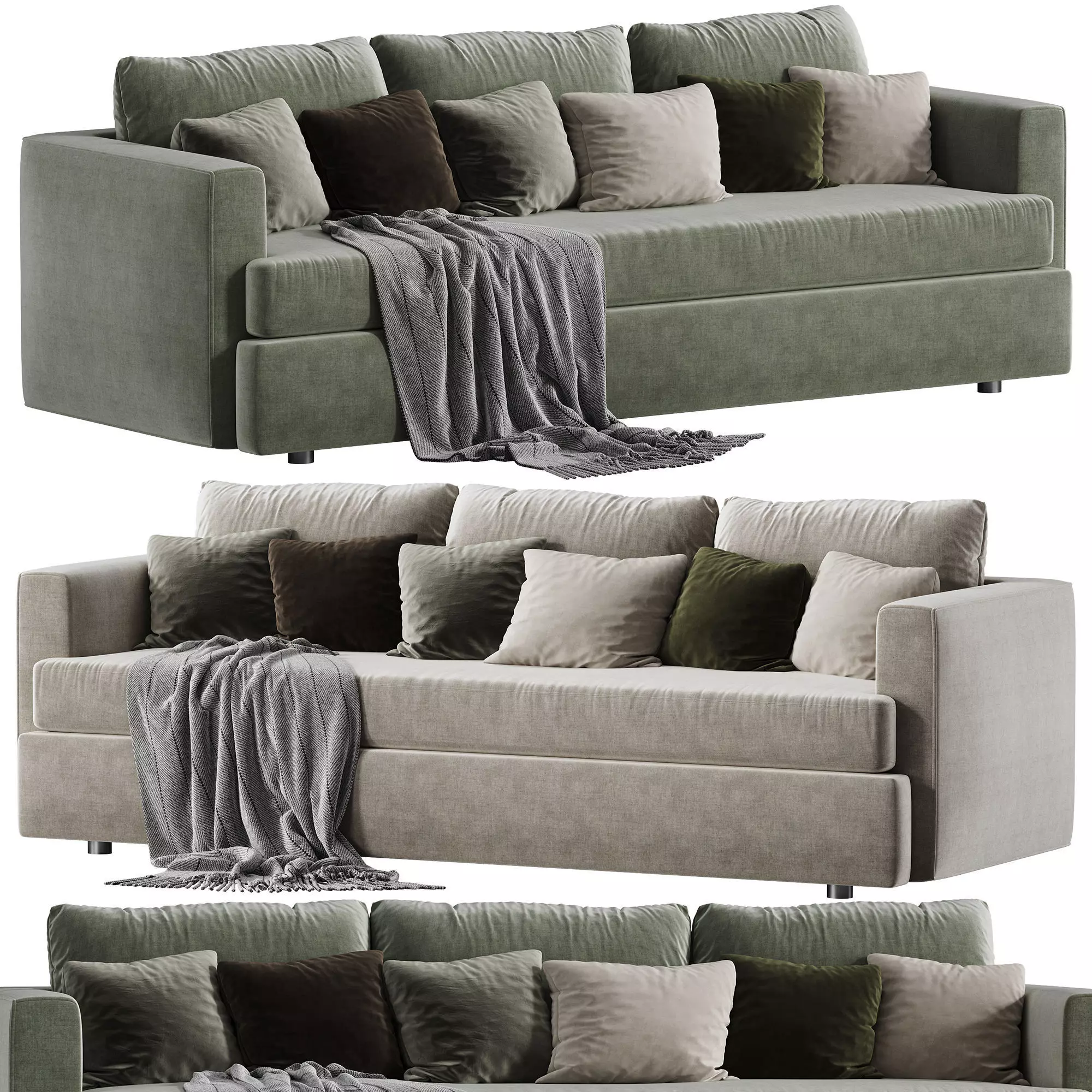 Lounge Grande Bench Sofa set 4 3D model_0