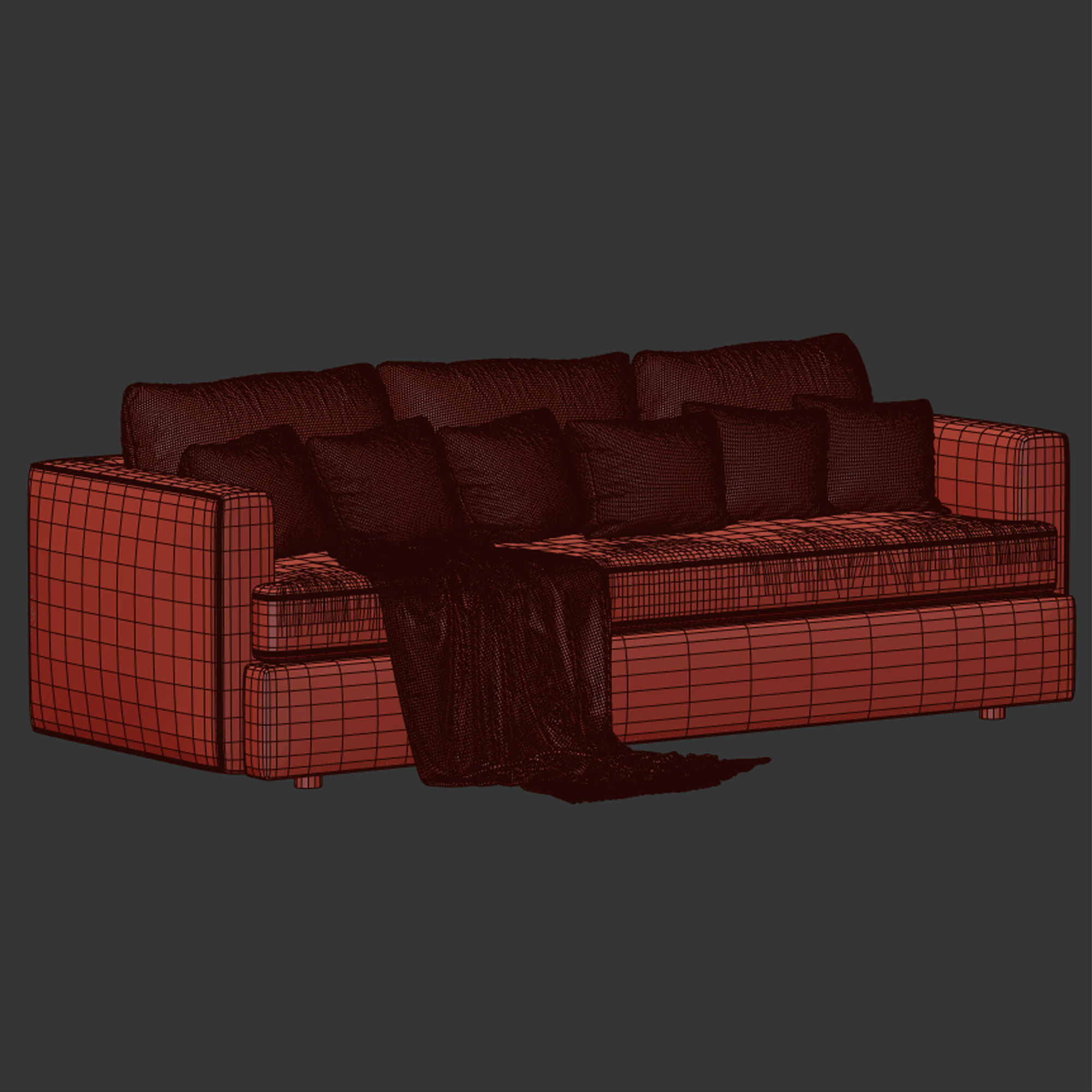 Lounge Grande Bench Sofa set 4 3D model_4