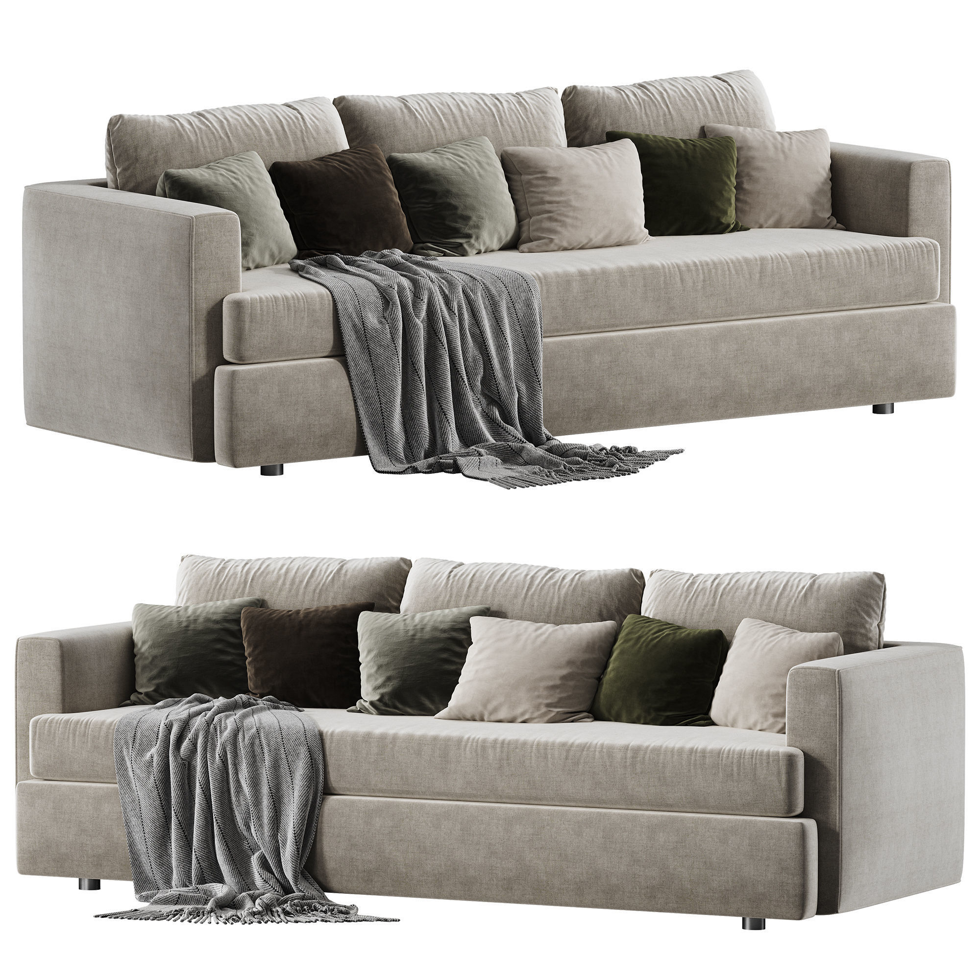 Lounge Grande Bench Sofa set 4 3D model_8