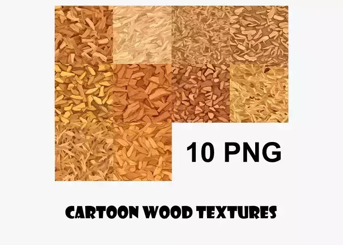 Cartoon Wood Textures Pack 12 - 10x PNG Texture