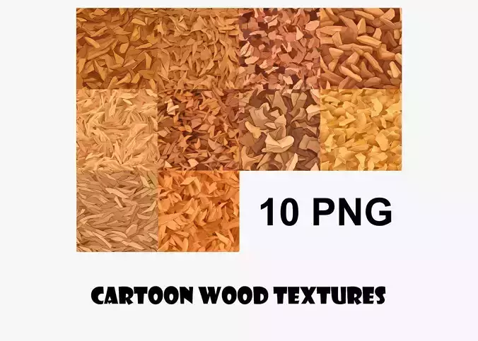 Cartoon Wood Textures Pack 13 - 10x PNG 