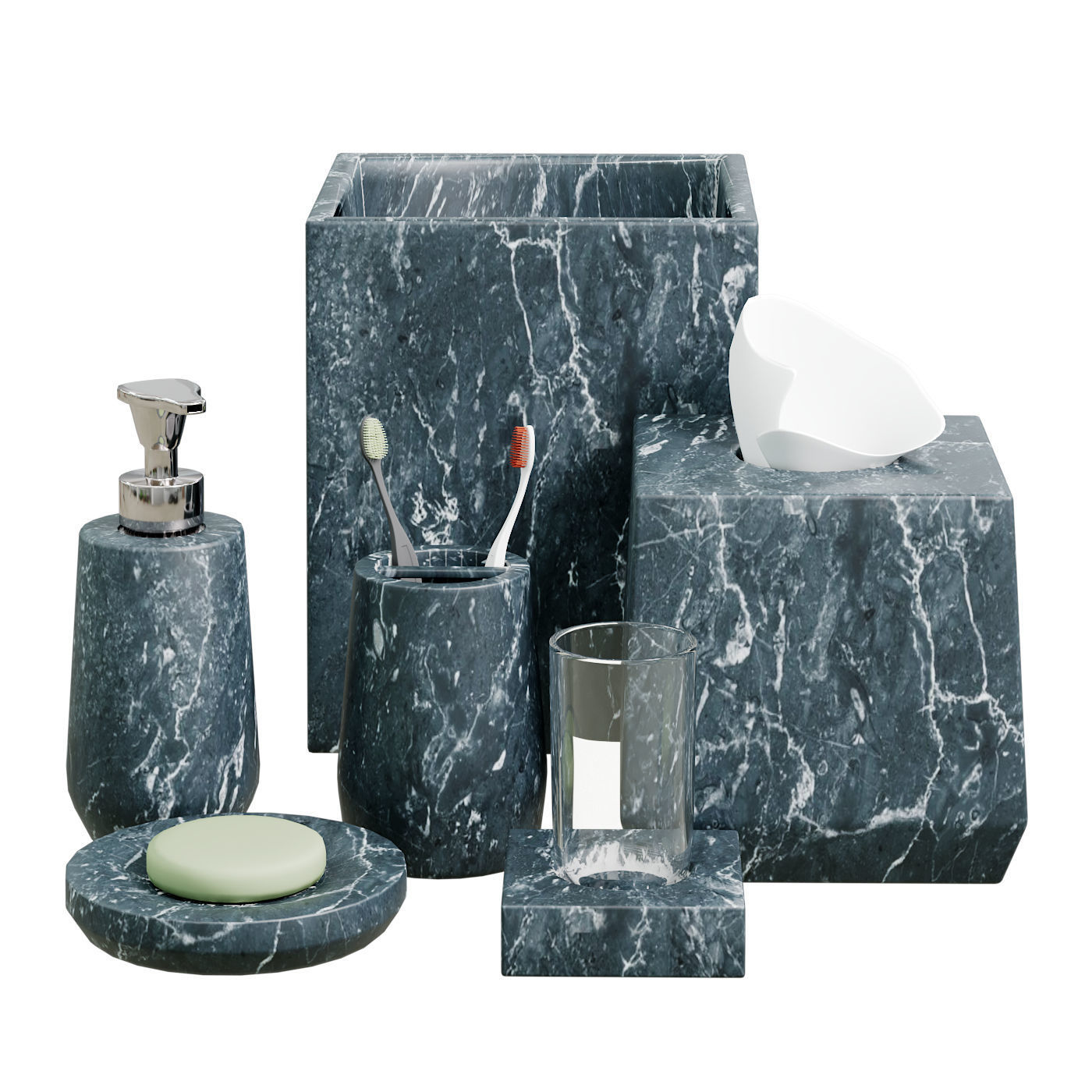 Decor set M1 Low-poly 3D model_1