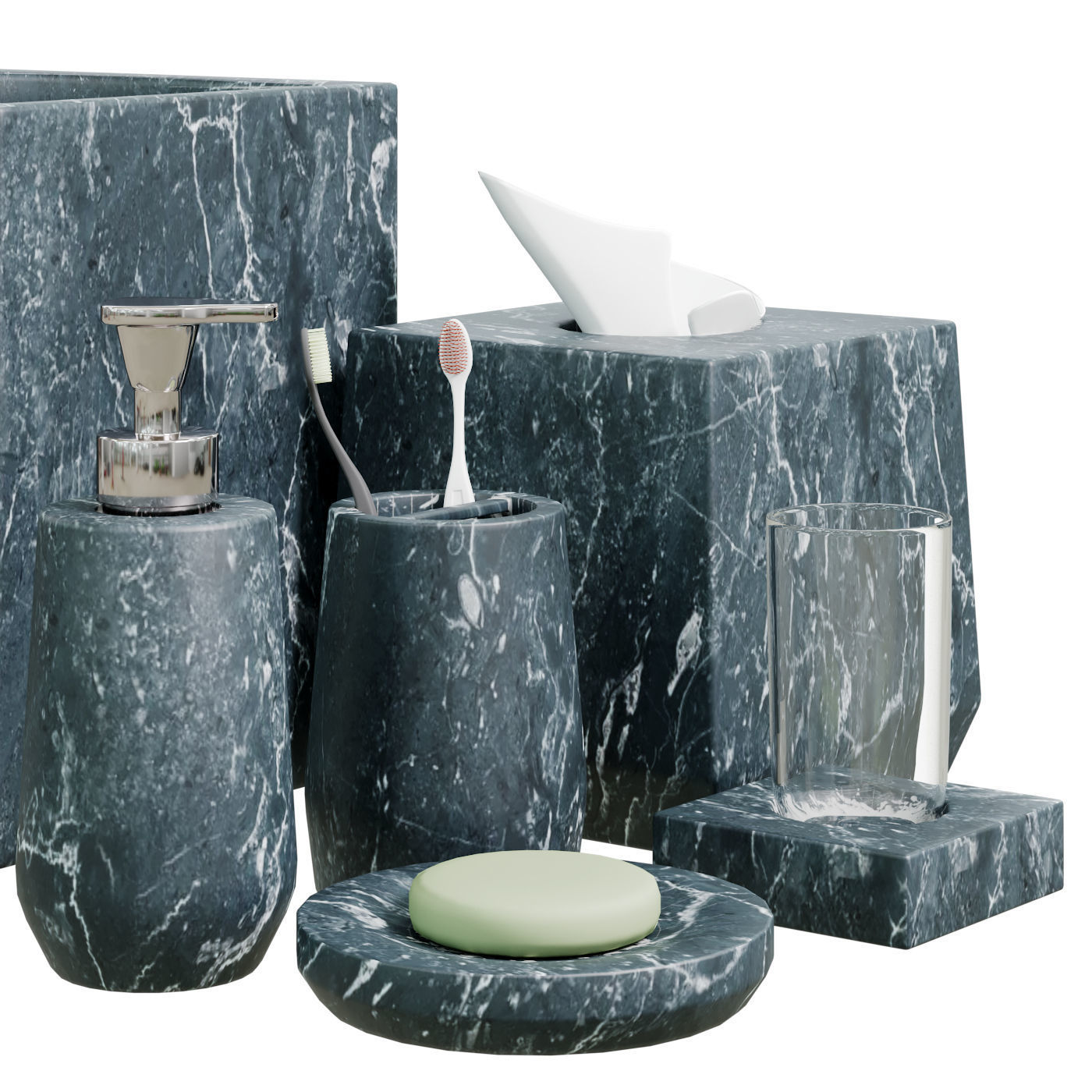 Decor set M1 Low-poly 3D model_5