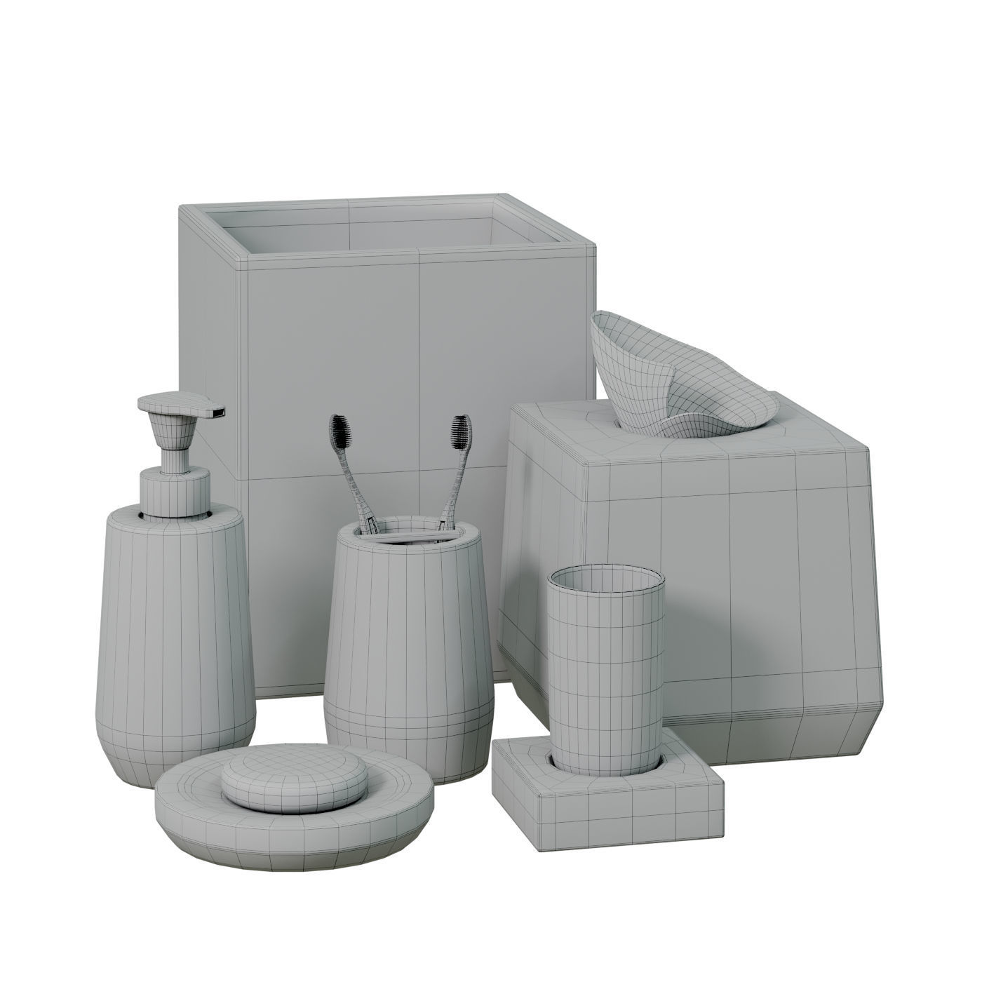 Decor set M1 Low-poly 3D model_3