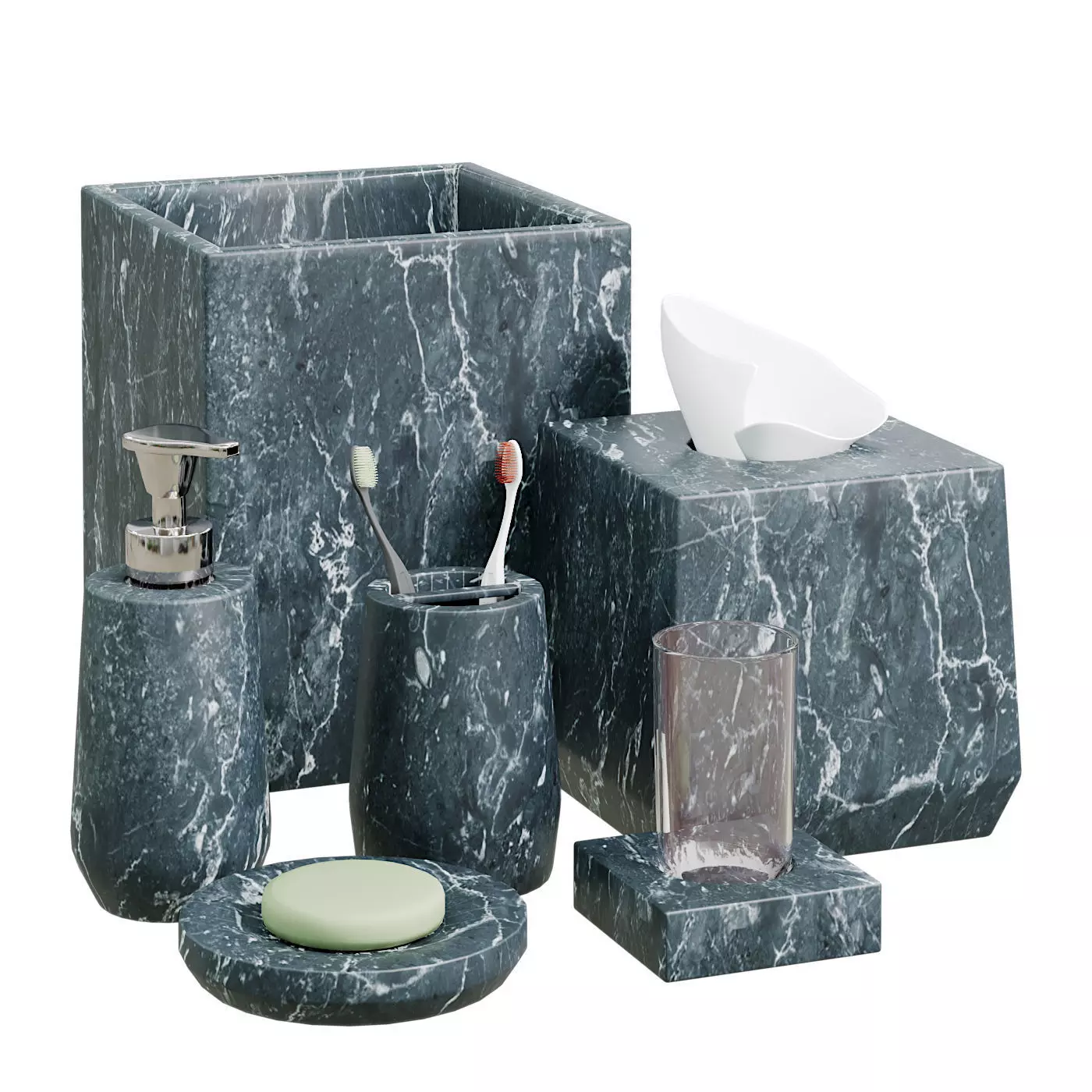 Decor set M1 Low-poly 3D model_0