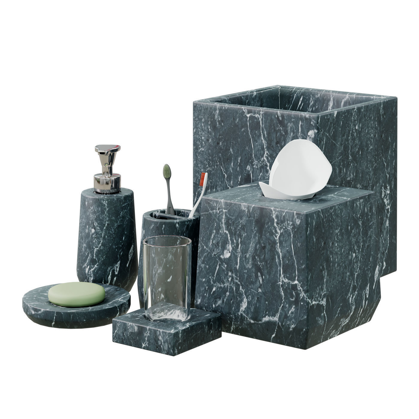 Decor set M1 Low-poly 3D model_2