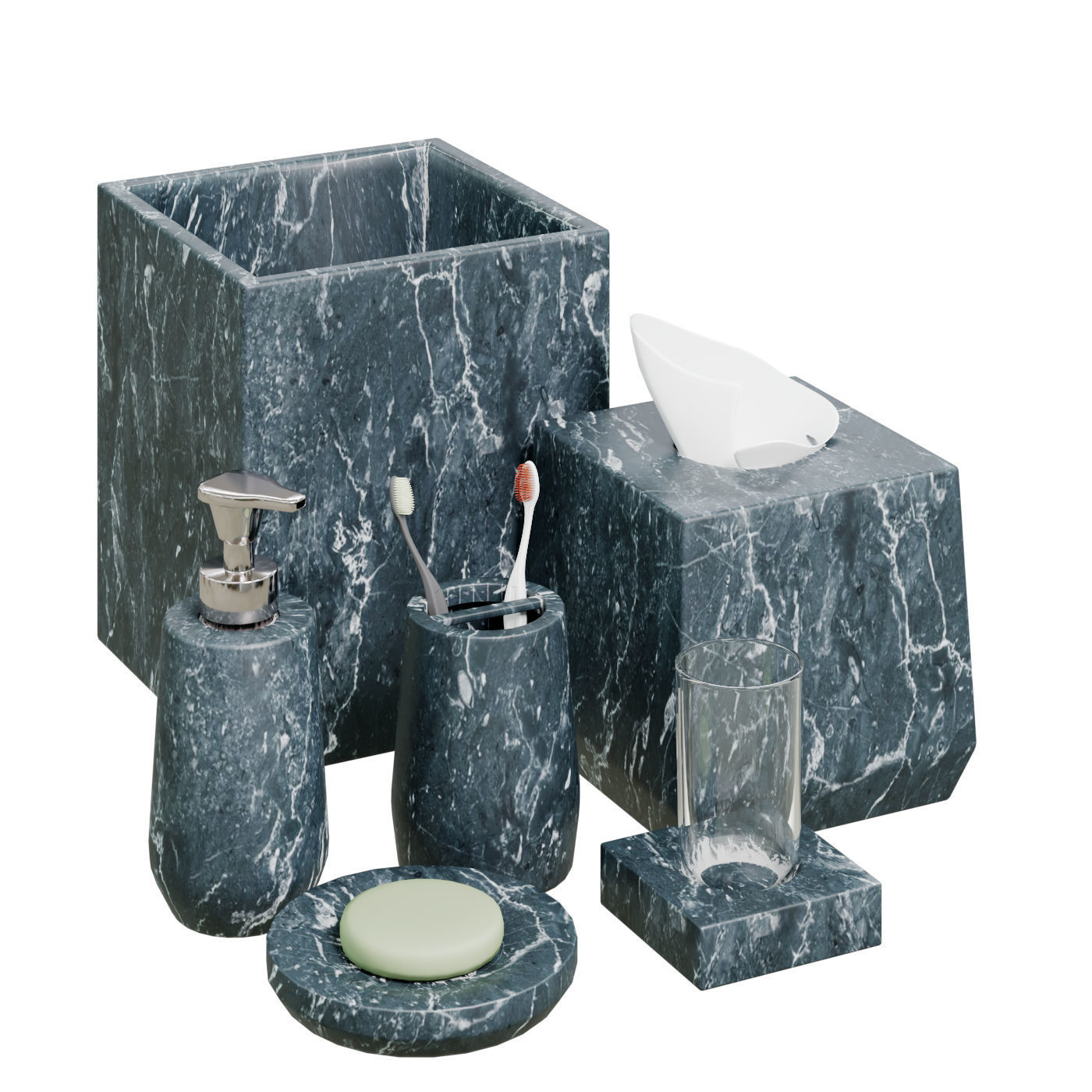 Decor set M1 Low-poly 3D model_6