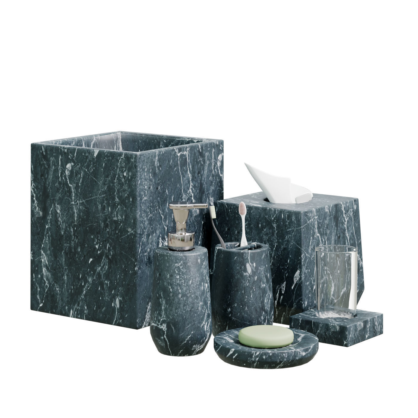 Decor set M1 Low-poly 3D model_4