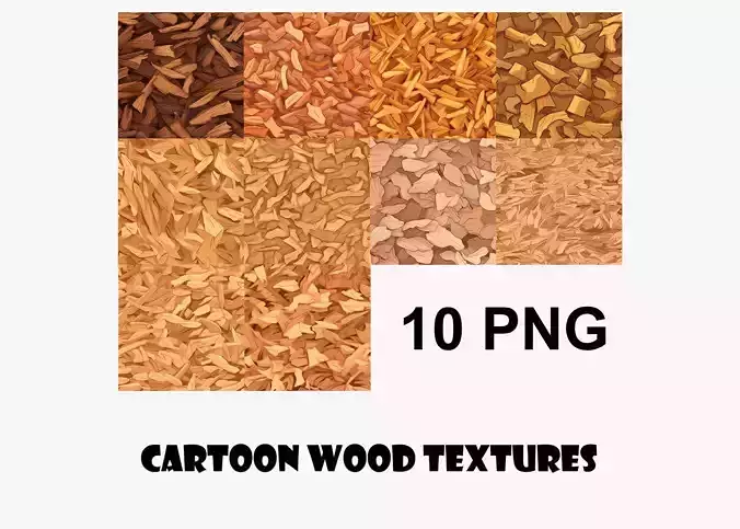 Cartoon Wood Textures Pack 14 - 10x PNG 