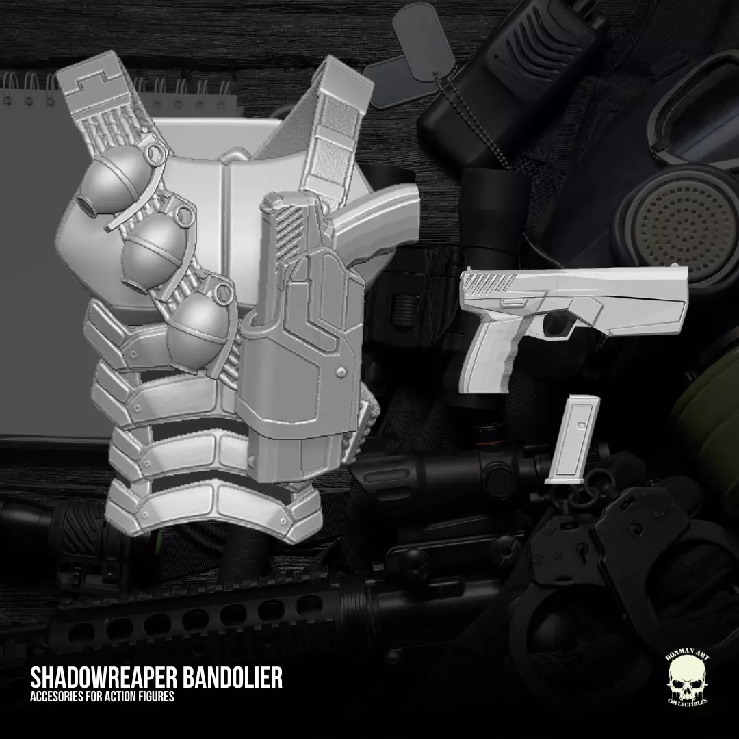 Shadowreaper Bandolier 3D printable File for Action Figures 3D print model