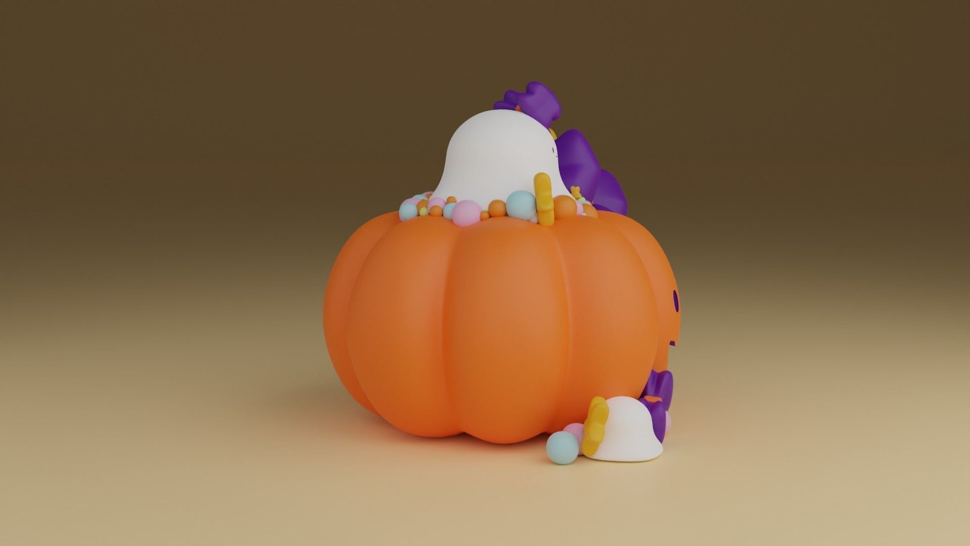 halloween pumpkin 3D print model_9
