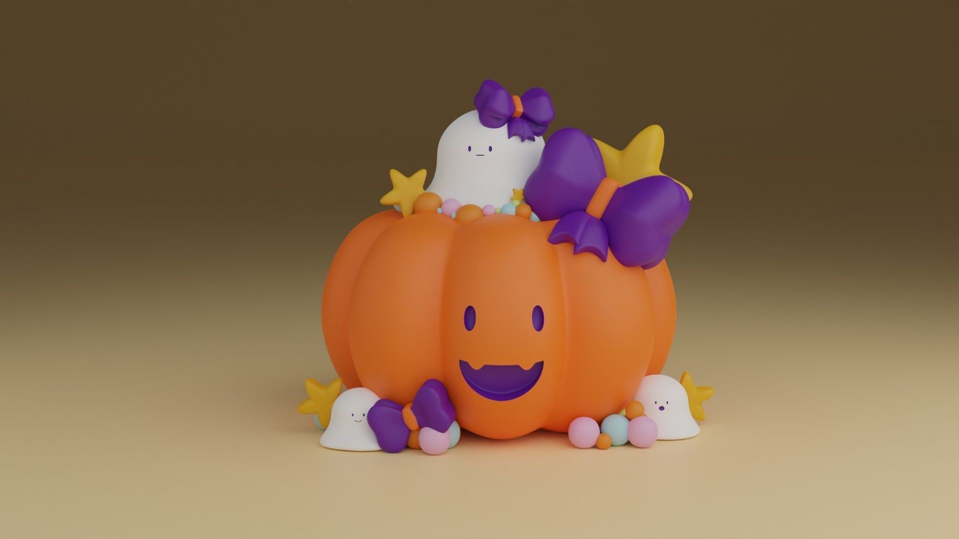 halloween pumpkin 3D print model_7