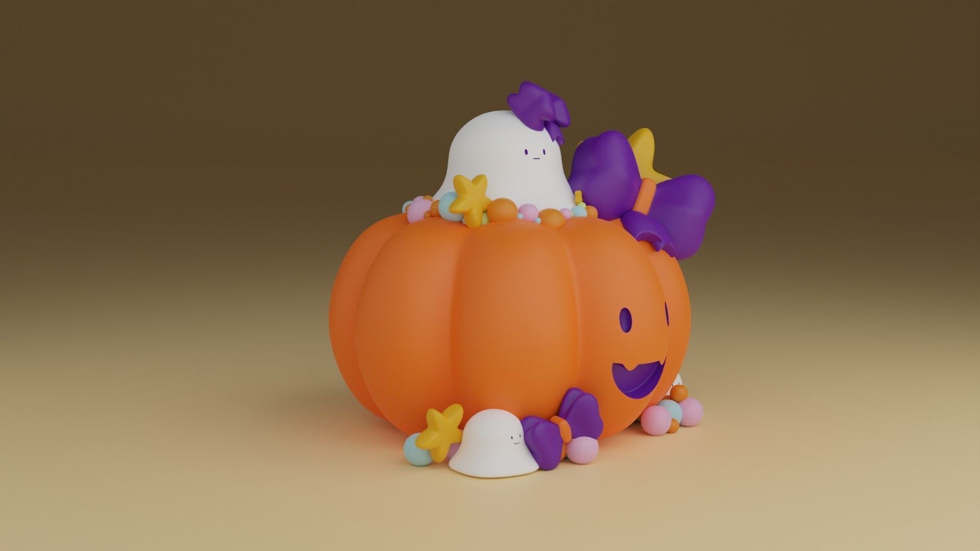 halloween pumpkin 3D print model_8