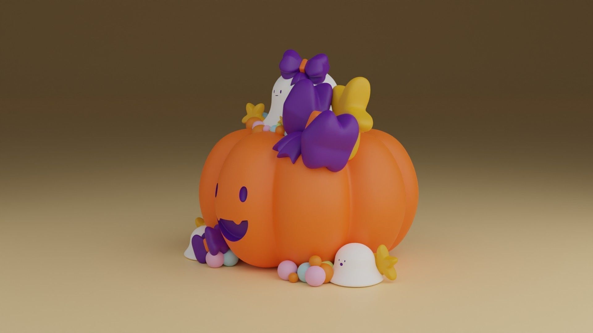 halloween pumpkin 3D print model_14