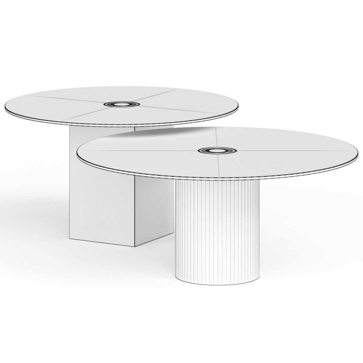 CPRN HOMOOD Coffee Table With Starlight Marble Base 3D model_1