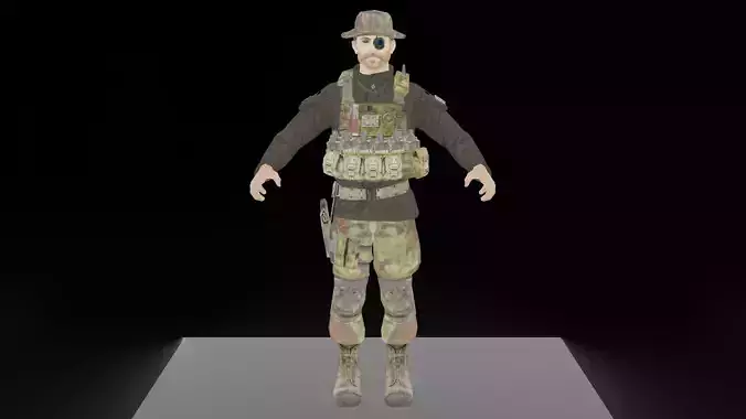 Captain Price COD4 MW Low-poly 3D model