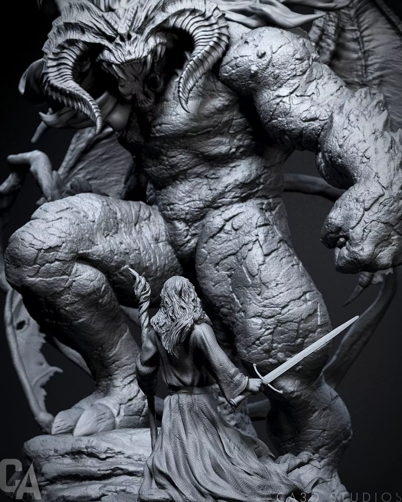 Balrog vs Gandalf 3D Print 3D print model_0