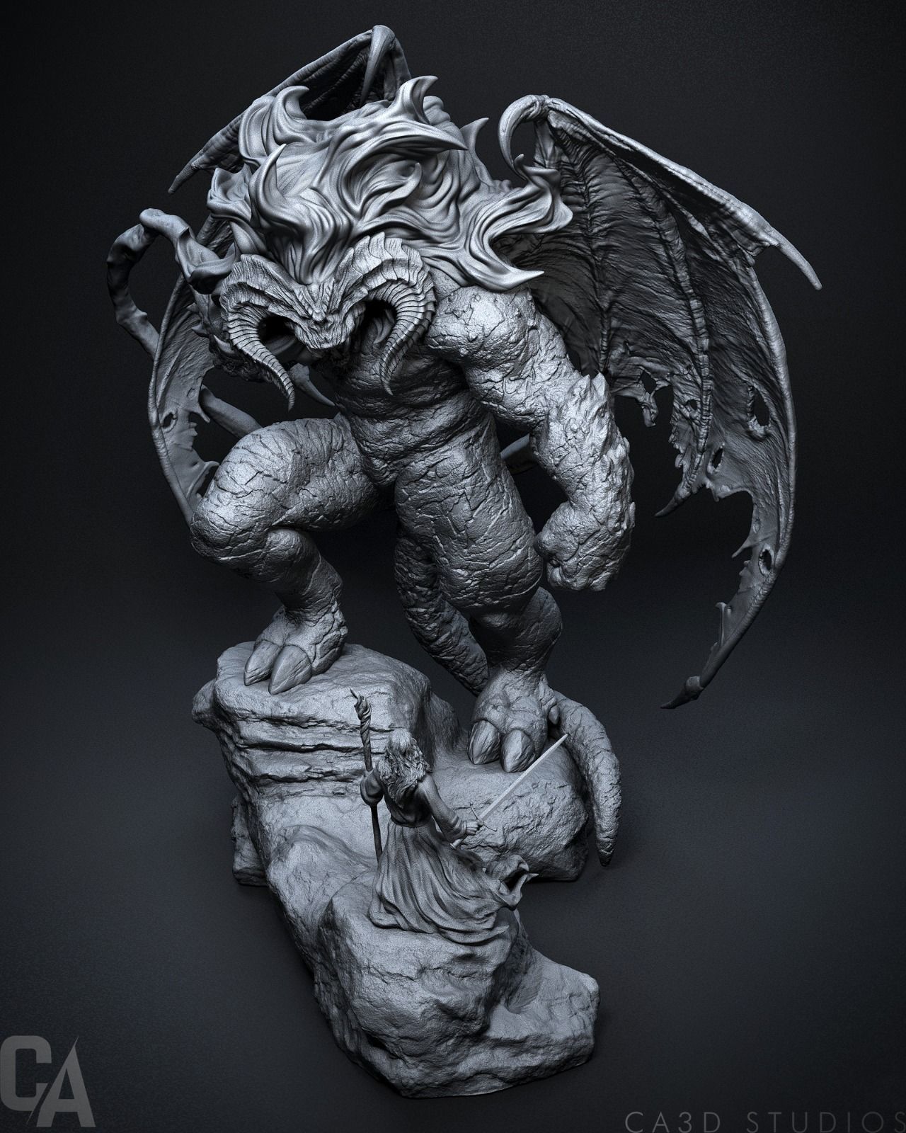 Balrog vs Gandalf 3D Print 3D print model_2
