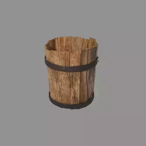 Old wooden bucket