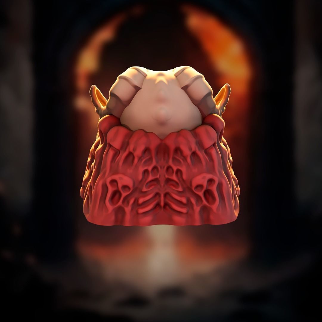 DEMON SKULL KEYCAP - TO PRINT 3D print model_6