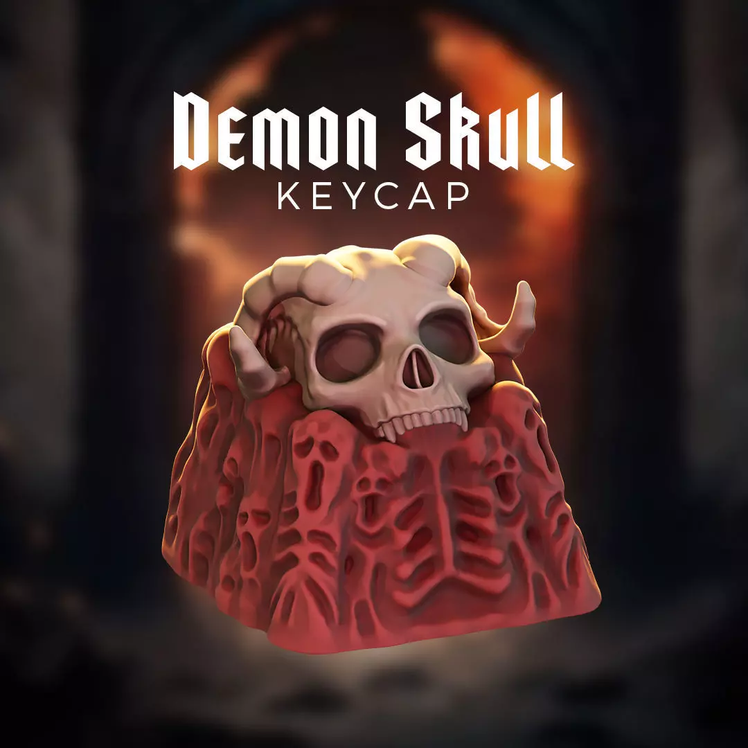 DEMON SKULL KEYCAP - TO PRINT 3D print model_0