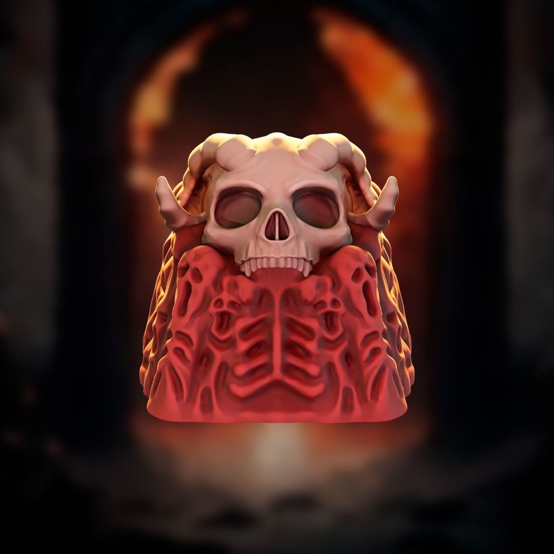 DEMON SKULL KEYCAP - TO PRINT 3D print model_3