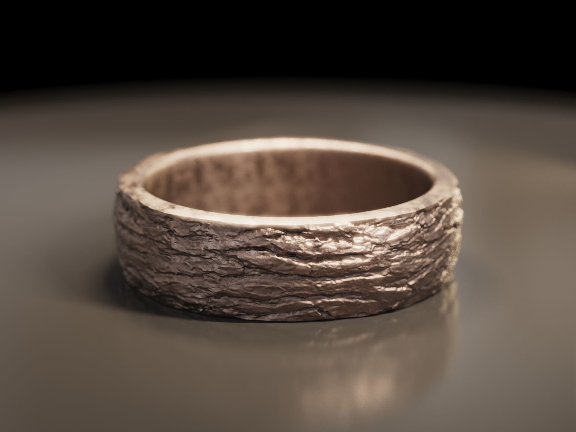 Tree Bark Ring - Organic Jewelry 3D print model_3