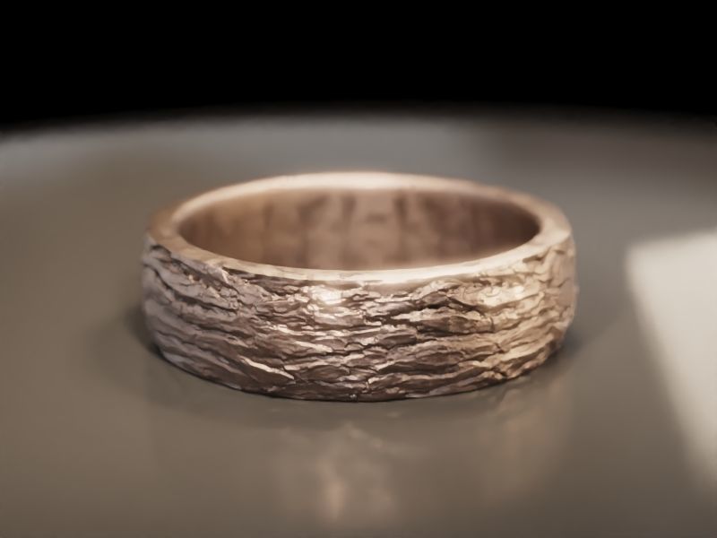 Tree Bark Ring - Organic Jewelry 3D print model_12