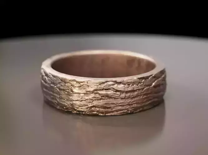 Tree Bark Ring - Organic Jewelry 3D print model