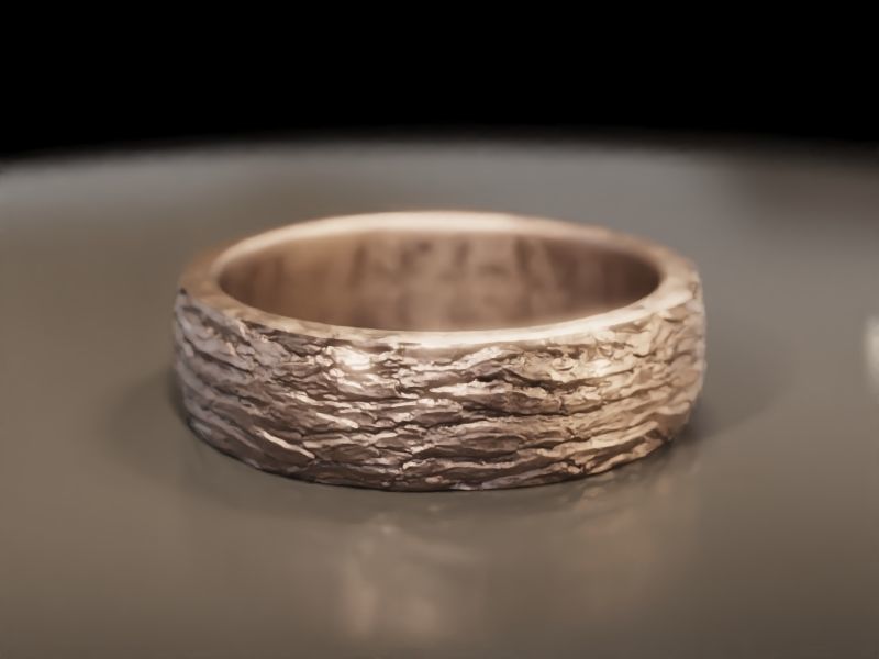 Tree Bark Ring - Organic Jewelry 3D print model_8