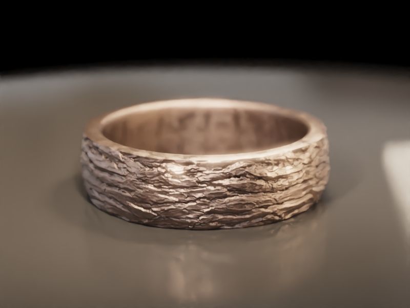 Tree Bark Ring - Organic Jewelry 3D print model_11