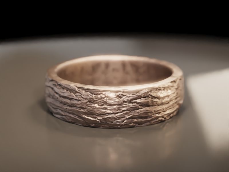 Tree Bark Ring - Organic Jewelry 3D print model_9