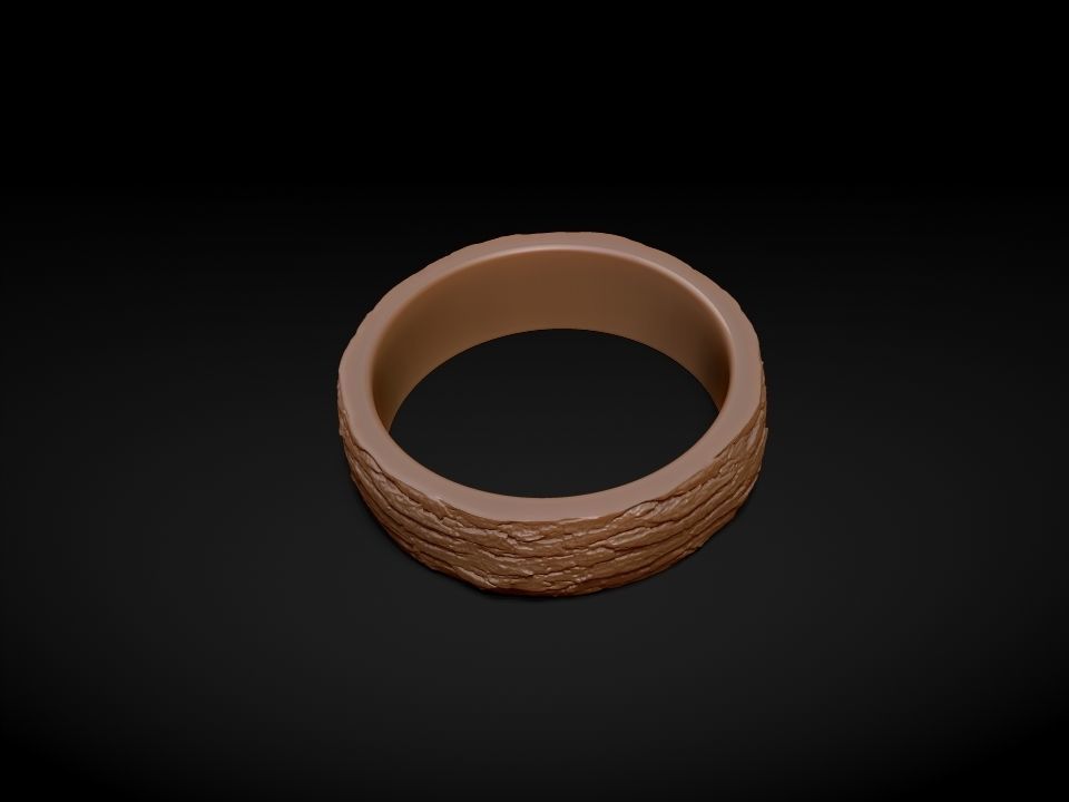 Tree Bark Ring - Organic Jewelry 3D print model_5