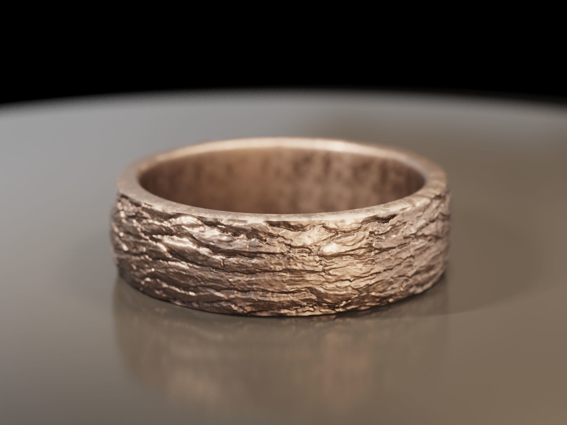 Tree Bark Ring - Organic Jewelry 3D print model_2