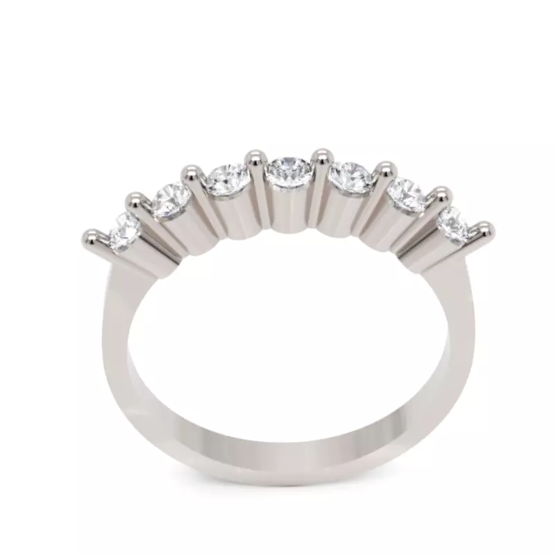 9 Stone Diamond Wedding Band STL 3DM Gold Ring Design 3D print model_0