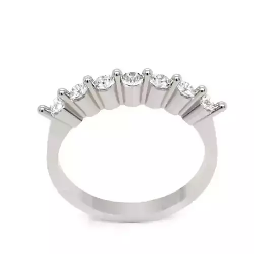 9 Stone Diamond Wedding Band STL 3DM Gold Ring Design