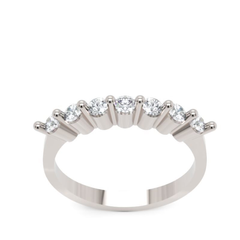 9 Stone Diamond Wedding Band STL 3DM Gold Ring Design 3D print model_5