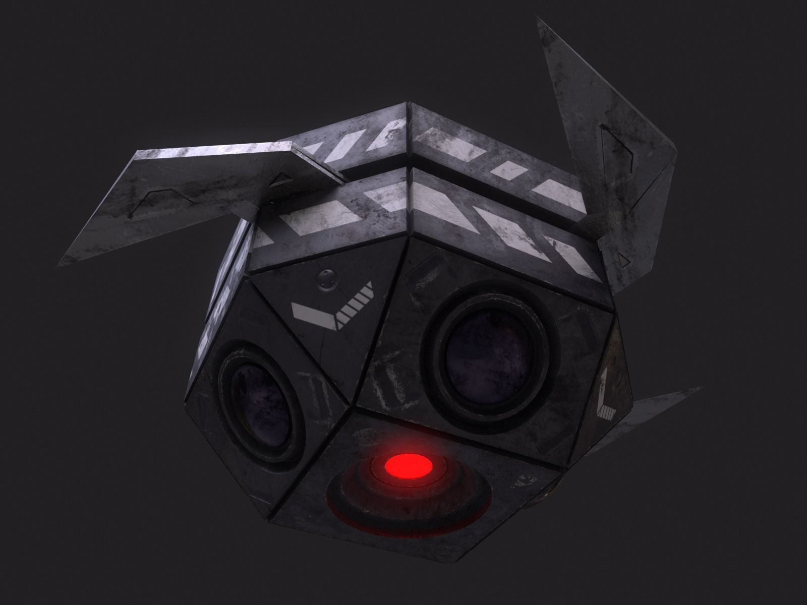 Drone robot hack and slash Low-poly 3D model_2