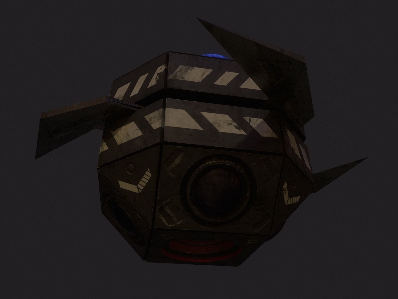 Drone robot hack and slash Low-poly 3D model_6