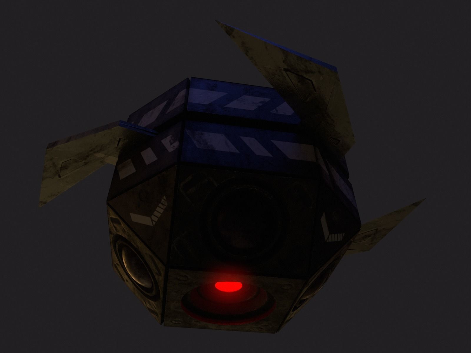Drone robot hack and slash Low-poly 3D model_8