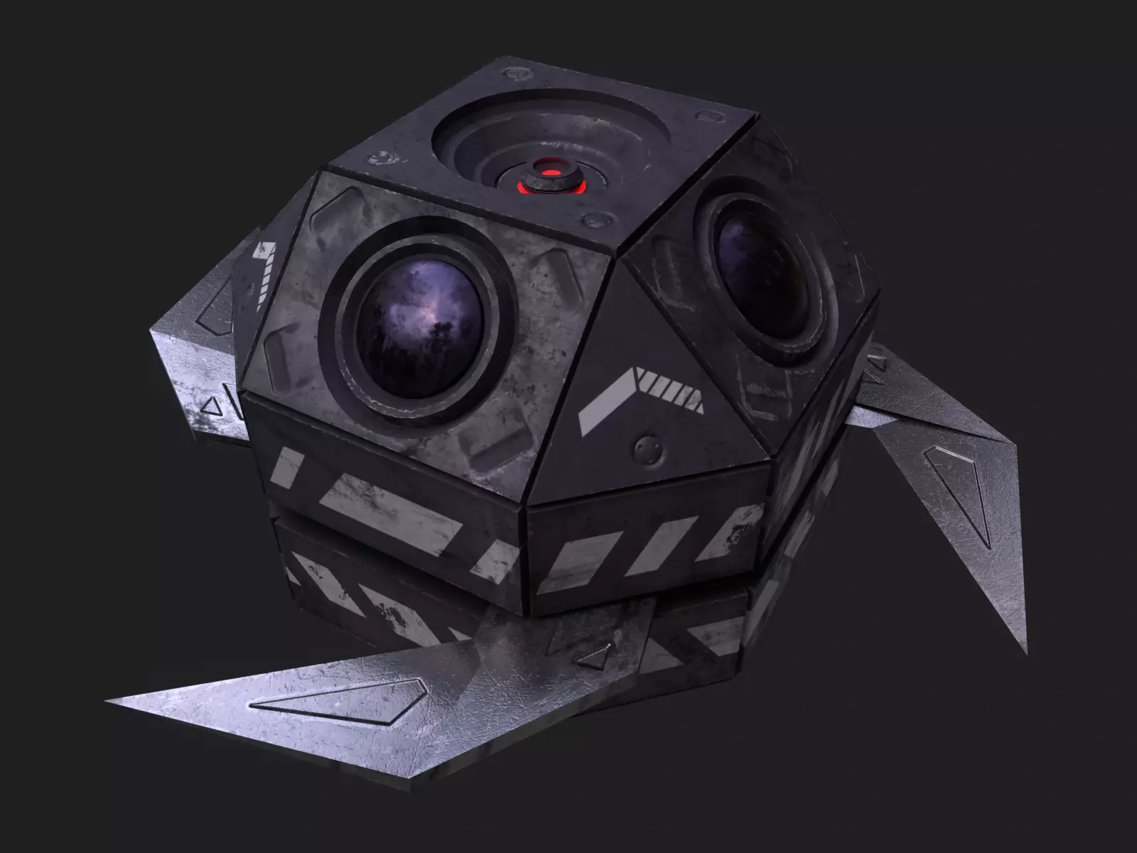 Drone robot hack and slash Low-poly 3D model_0